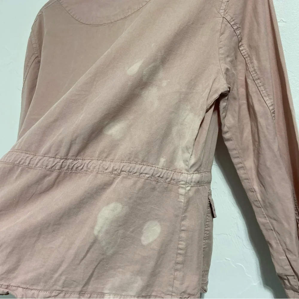 Sanctuary Blush Pink Blouse FLAW Women's Medium Button Front Drawstring Waist - Picture 8 of 10